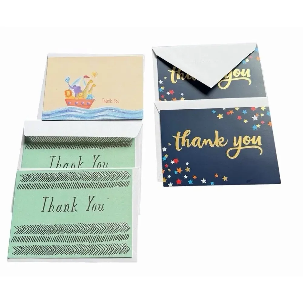 Thank You Card Bundle Snoopy Floral Modern Blank Greeting Cards Envelopes Lot